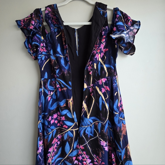 Maeve Anthropology Vibrant Floral Cold Shoulder Dress - Picture 7 of 8